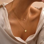 Pearl Disc Layer Necklace - Lyphiyes
